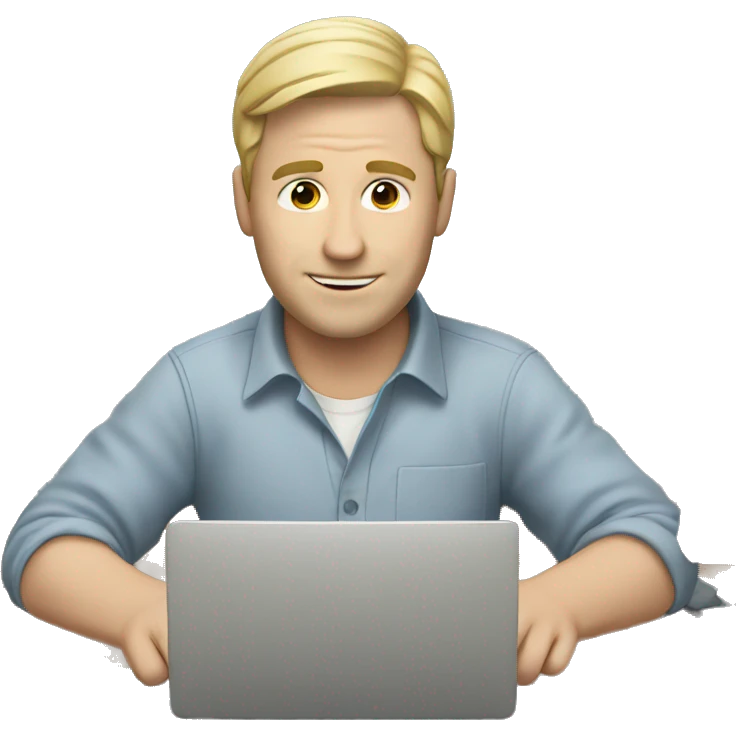 white man with computer working  emoji
