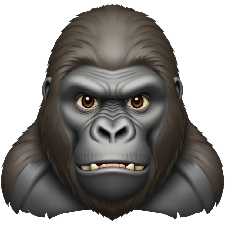 Silverback gorilla, powerful expression, detailed great ape face, realistic primate portrait emoji