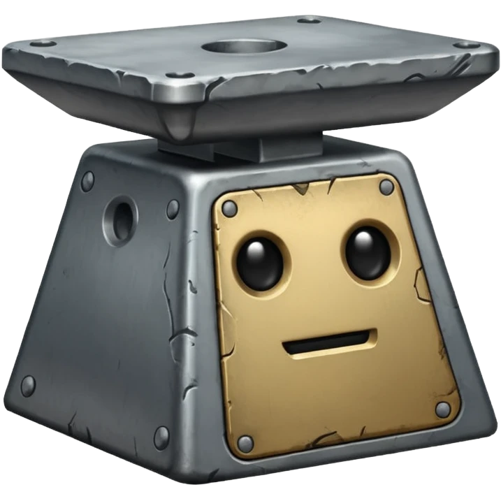 Anvil with a face emoji