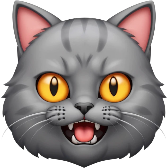 Vampire  cartoon cat with an angry expression, with its paws above its head emoji