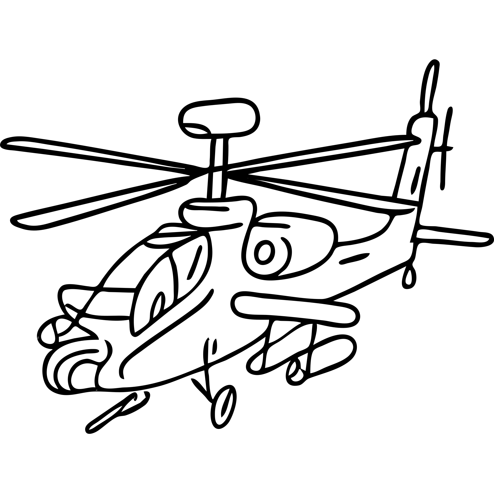 hand drawn outlined Apache helicopter icon emoji