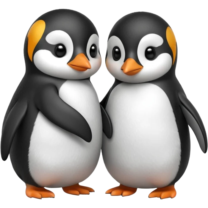 two penguins holding hands emoji