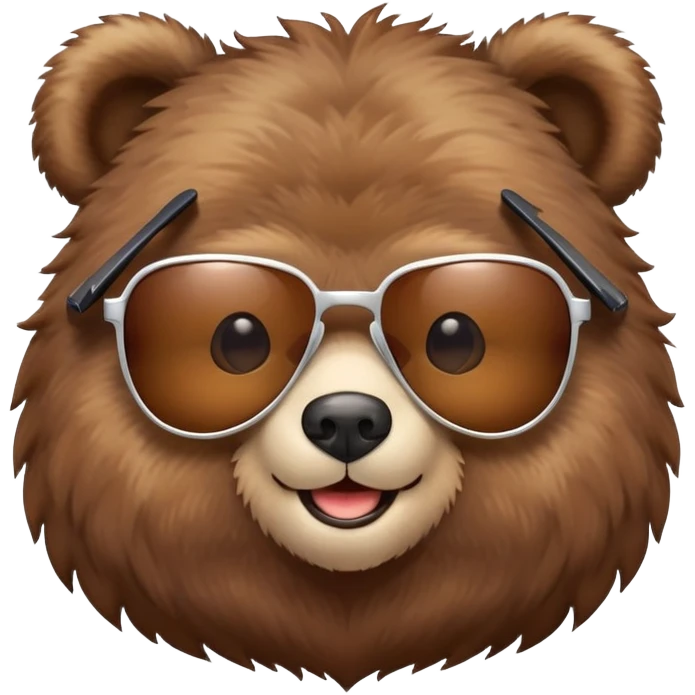 Cute bear with sunglasses  emoji