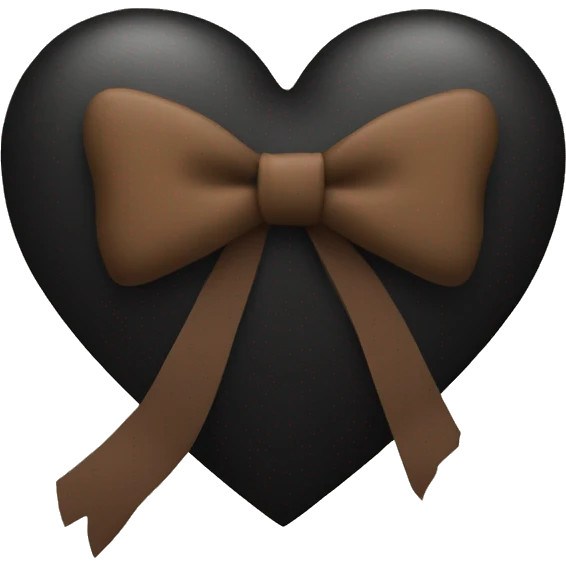 Black heart with brown bow emoji