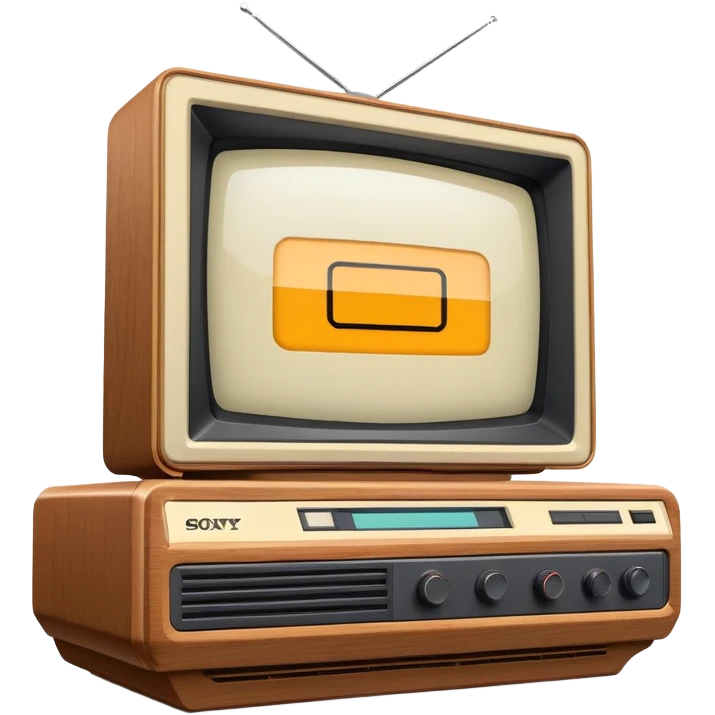 1980s Sony Trinitron TV with wood panel sides emoji