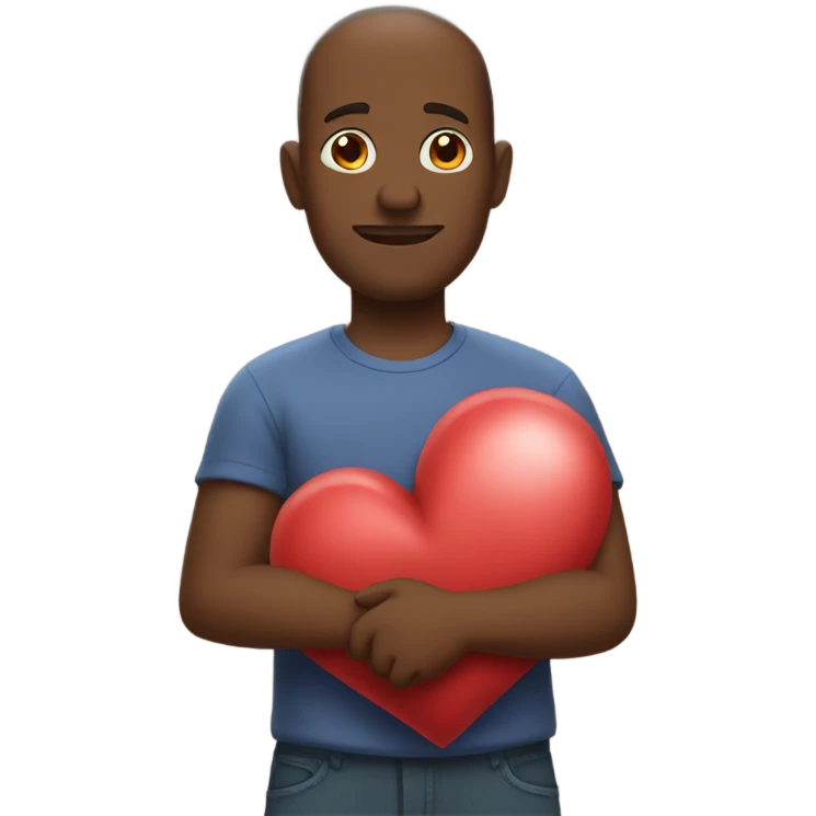 Father holds his heart in his arm emoji