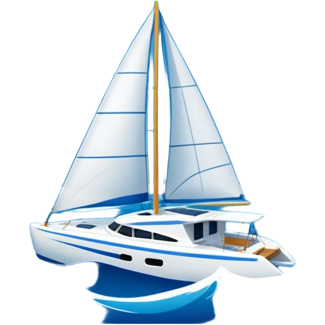 a catamaran sailing the waves in the water emoji