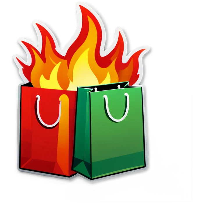 Shopping bags on fire emoji