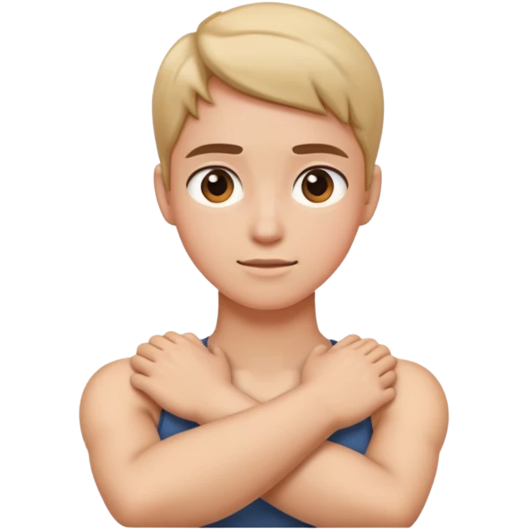 arms crossing holding neck  emoji