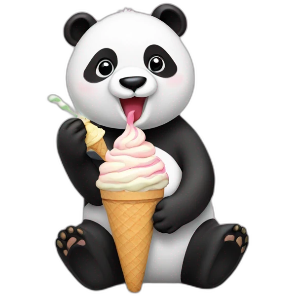 Panda eating ice cream emoji