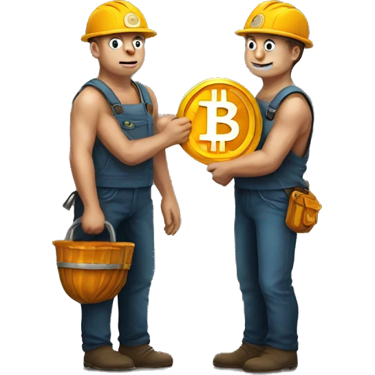 Miners hold Bitcoin emoji
