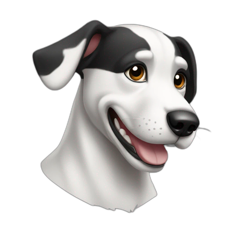 Perro ratonero blanco  y negro emoji