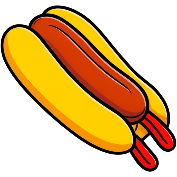 sausage with Soviet propaganda poster style, bold red and yellow, dynamic lines emoji