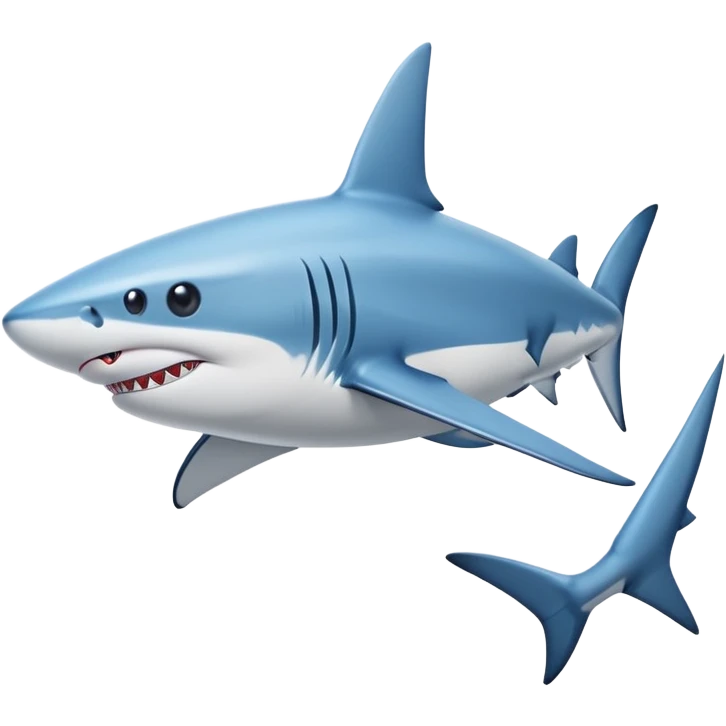 A blue shark in black-and-white nike sneakers emoji