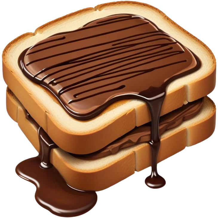 slice of bread with with a squeeze of nutella sauce on top emoji