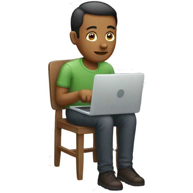 Homme qui peint sur un ordinateur  emoji