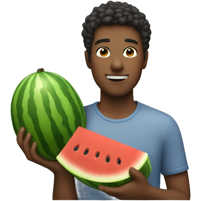 Guy holding watermelon  emoji