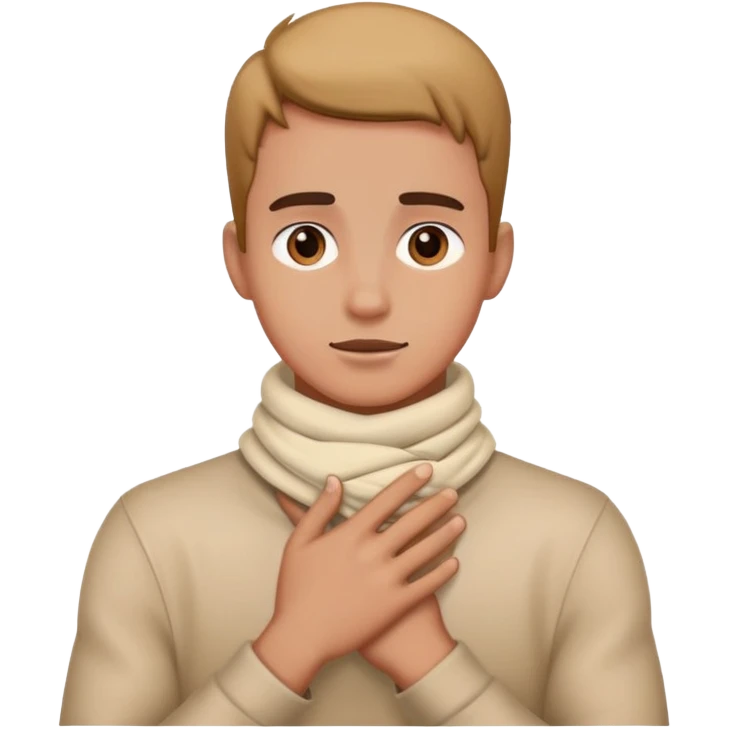 a guy with his hands wrapped around his neck  emoji