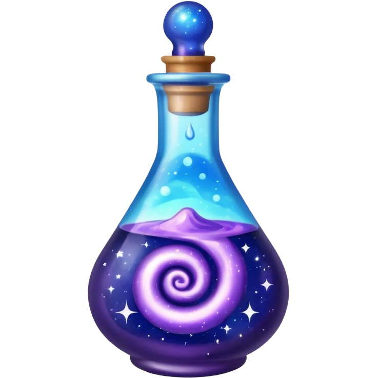Potion bottle with swirling galaxy liquid emoji