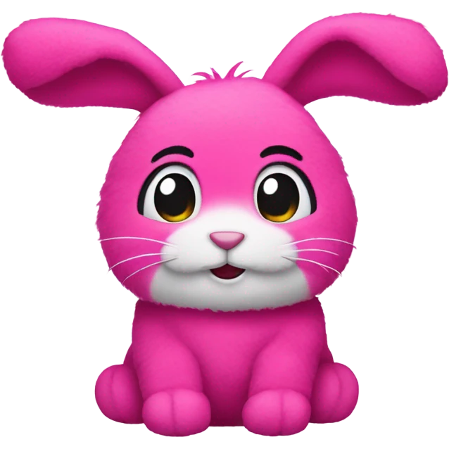 Hot pink cute stuffed animal bunny emoji