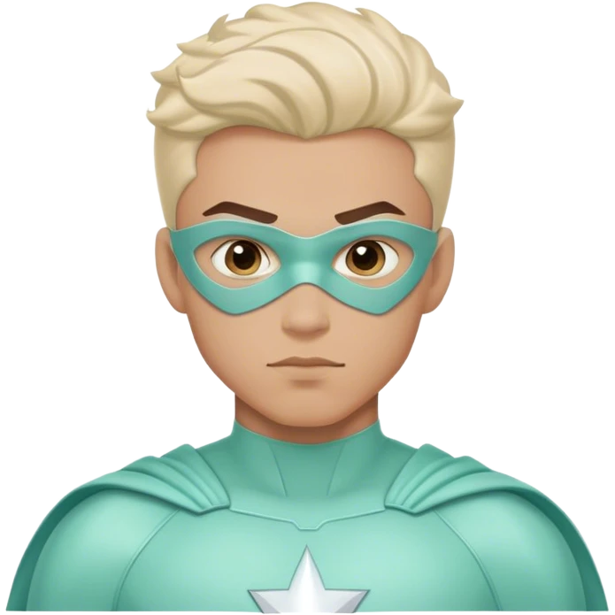 light skin bruneyoung man superhero in pastel mint super hero costume  emoji