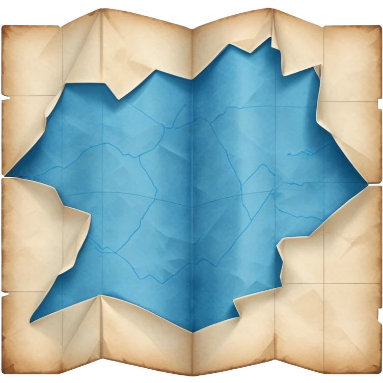 blue paper map emoji