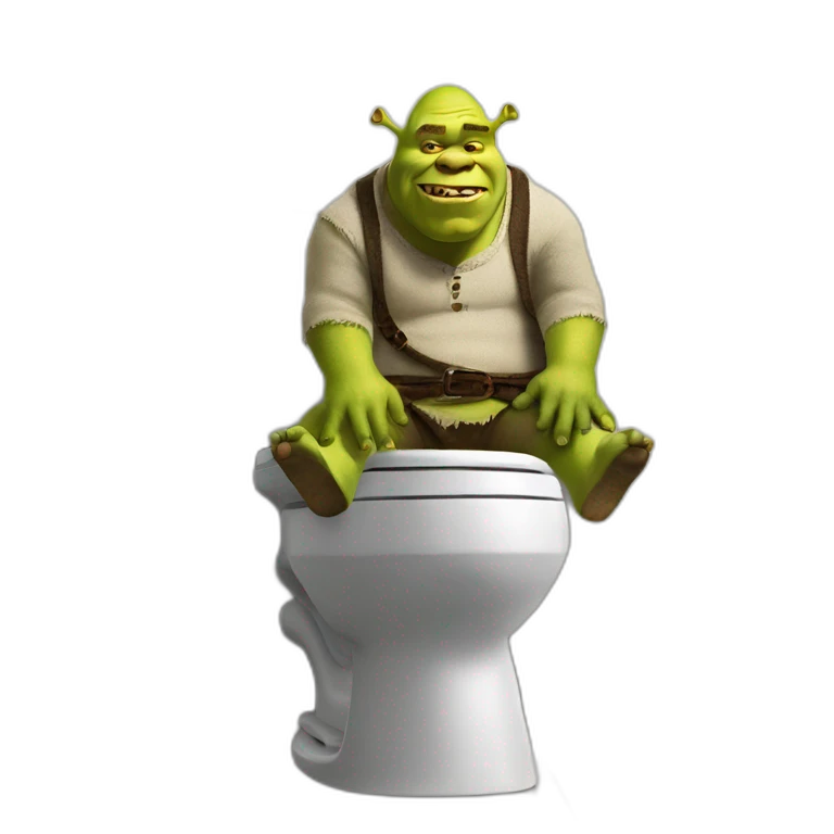 shrek sitting on a toilet  emoji