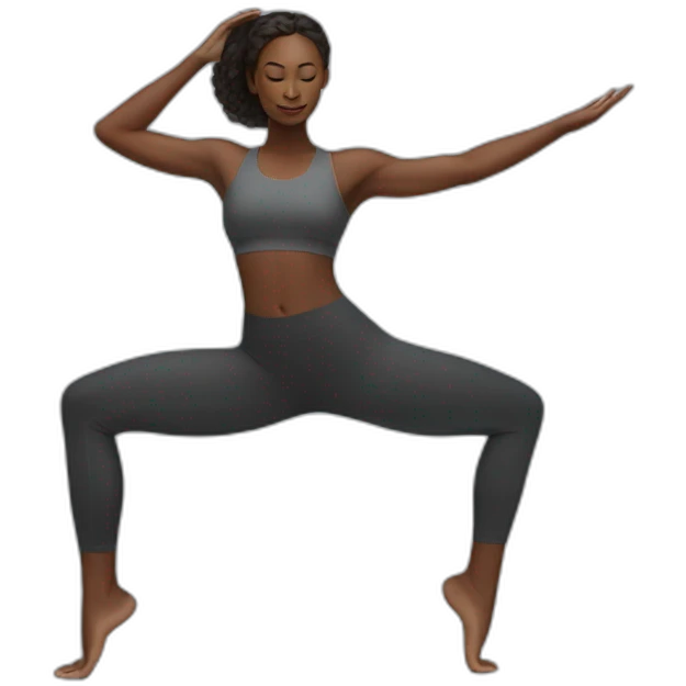 Black woman yoga pose emoji