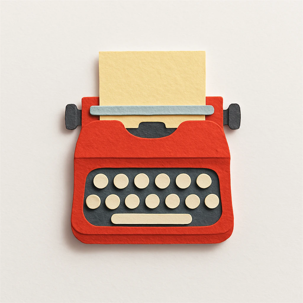 red typewriter emoji