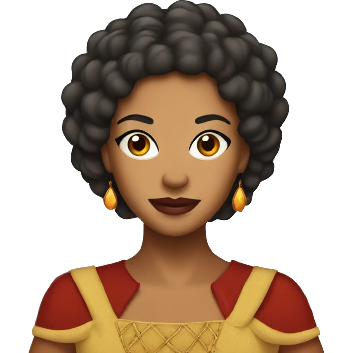 Biracial queen with fire in background  emoji