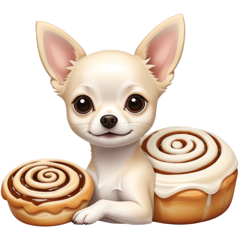Chihuahua white and cinnamon roll  emoji