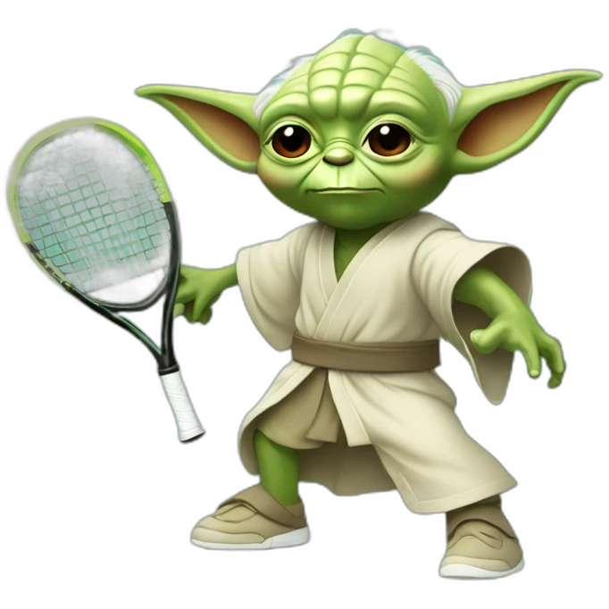 Yoda playing padel tennis emoji