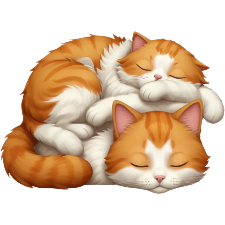 ginger and white small cat eyes closed lying down upside down emoji