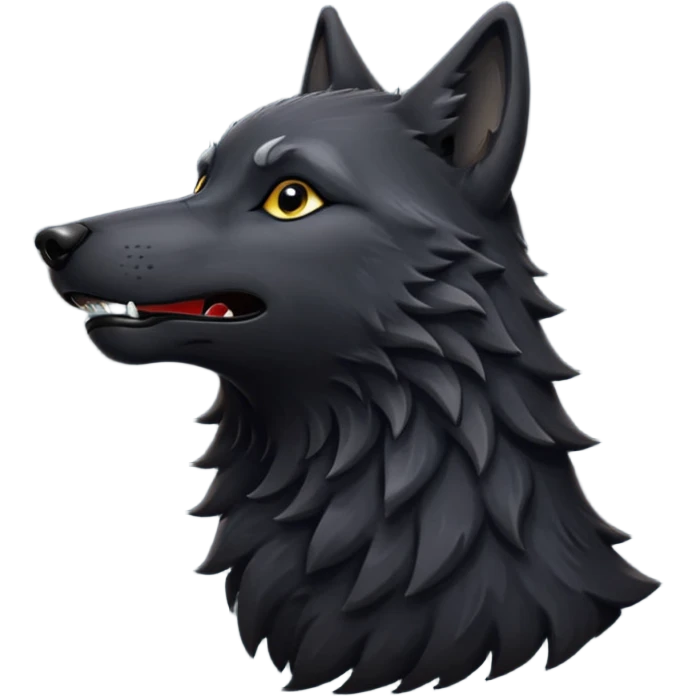Lobo negro aullando emoji