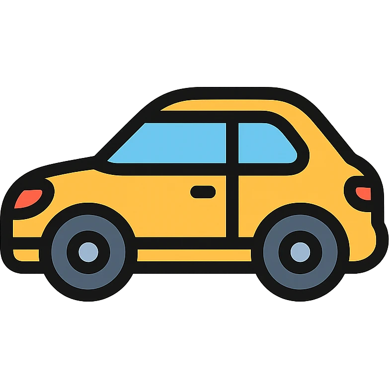 compact car, modern look, color outline icon style emoji