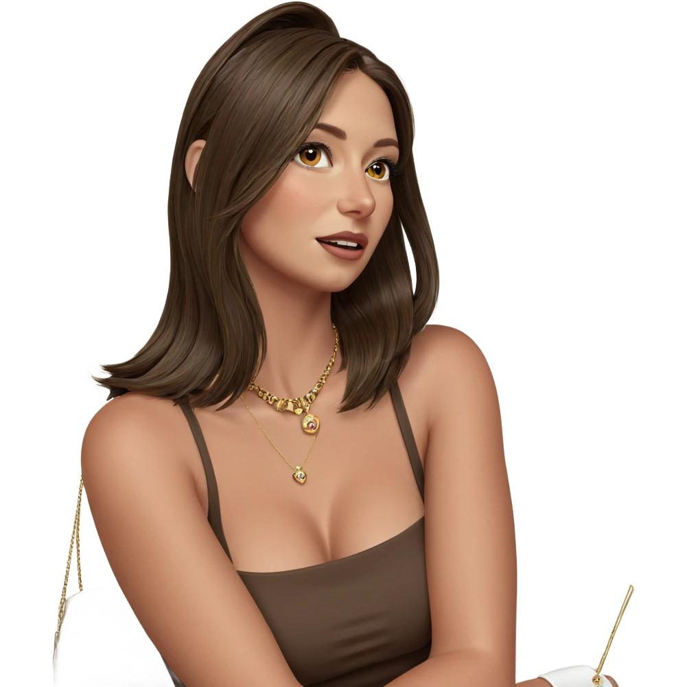 brown haired girl with jewelry emoji