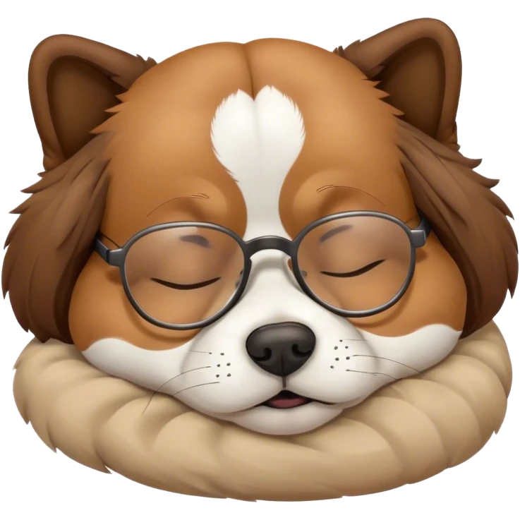 Dog sleeping with glasses  emoji
