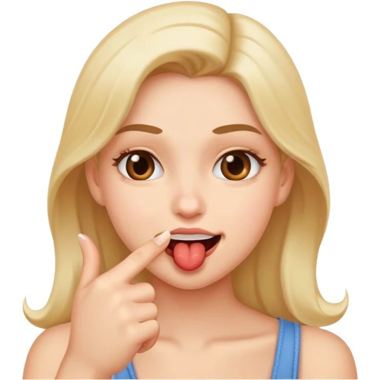 a flirty face biting finger  emoji