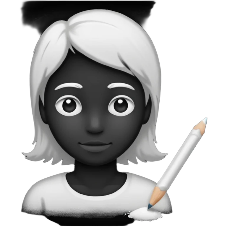white chalk silhouette drawing emoji