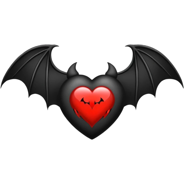 heart with gothic bat wings emoji