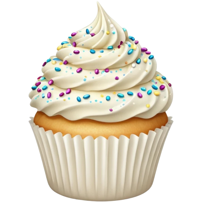 Glitter White Cupcake emoji