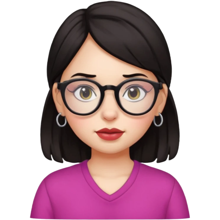 sarah babygirl dark hair and glasses with nose piercing emoji