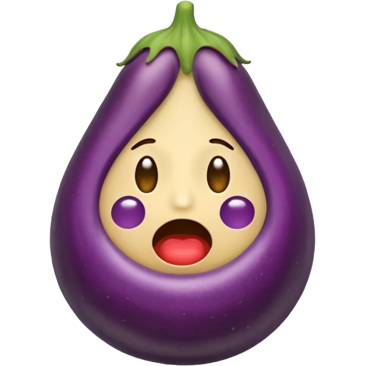 The crying emoji with the eggplant emoji near its mouth emoji