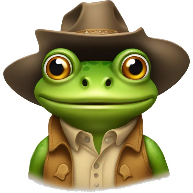 Frog with cowboy hat  emoji