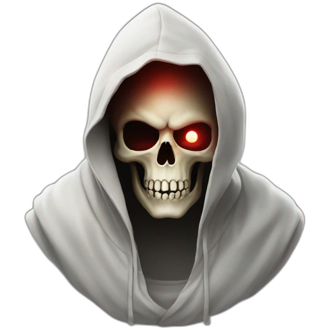 skull in a hood with one glowing red eye emoji
