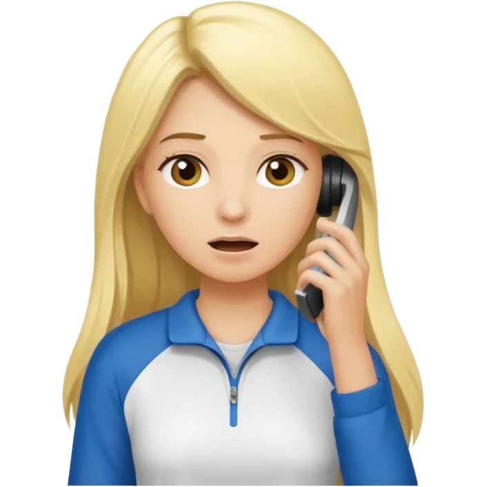 blonde cartoon girl long hair sports coach calling for a time out emoji