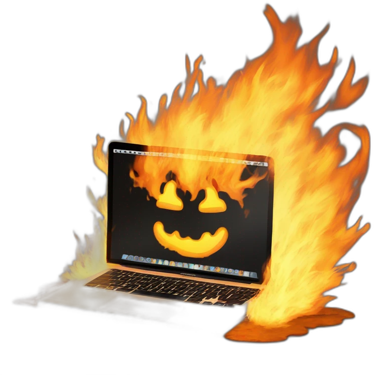 macbook pro in flames emoji
