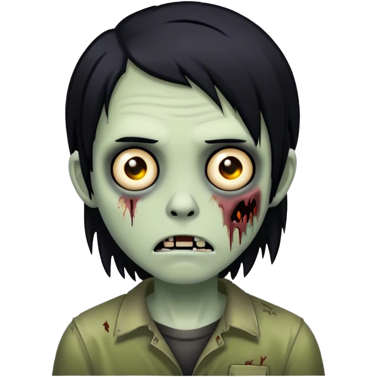 um zumbi de cabelo preto emo emoji