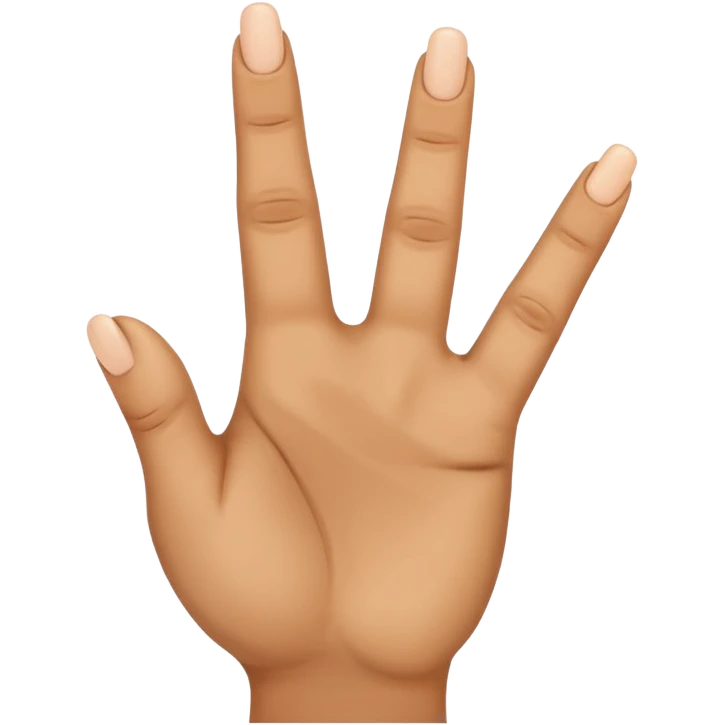 hand pointing index finger middle finger and baby finger emoji