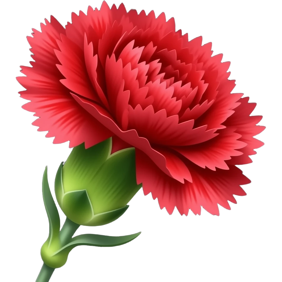 Red carnation flower with black background emoji